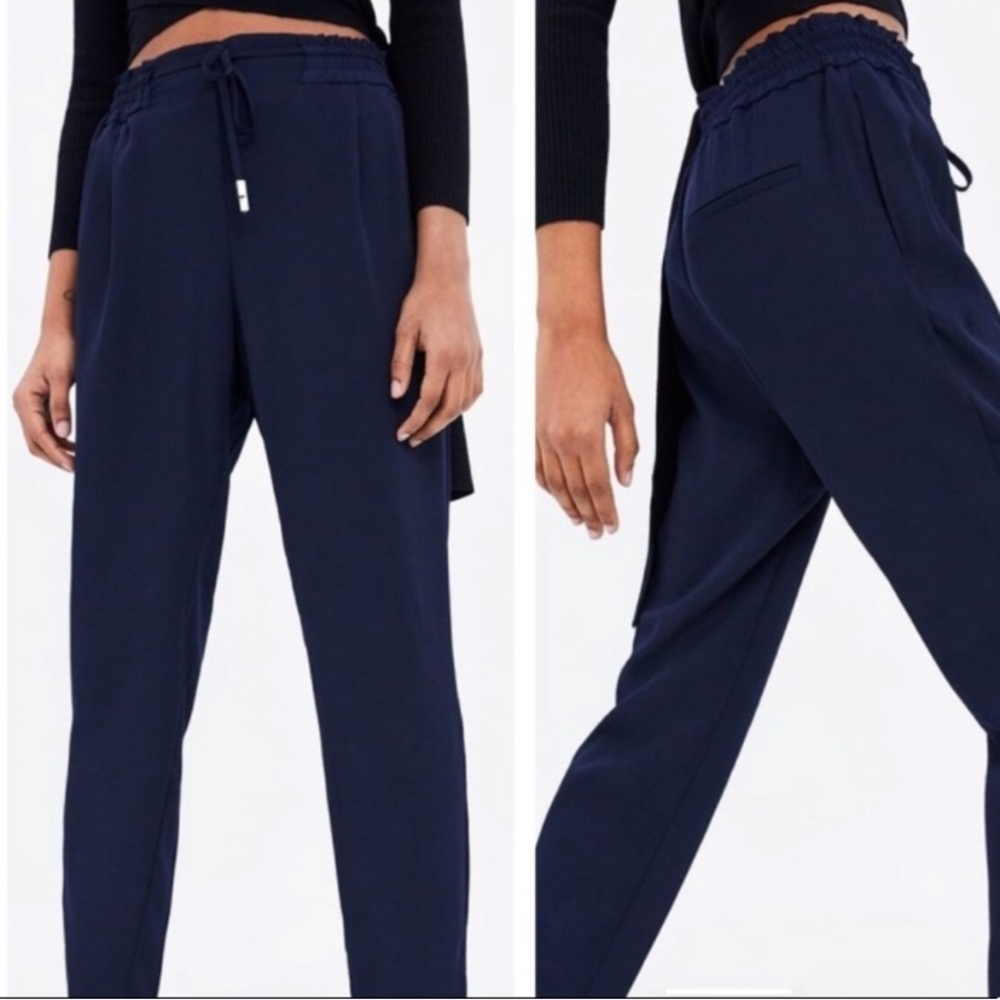 Zara dark blue jogger dress pant
